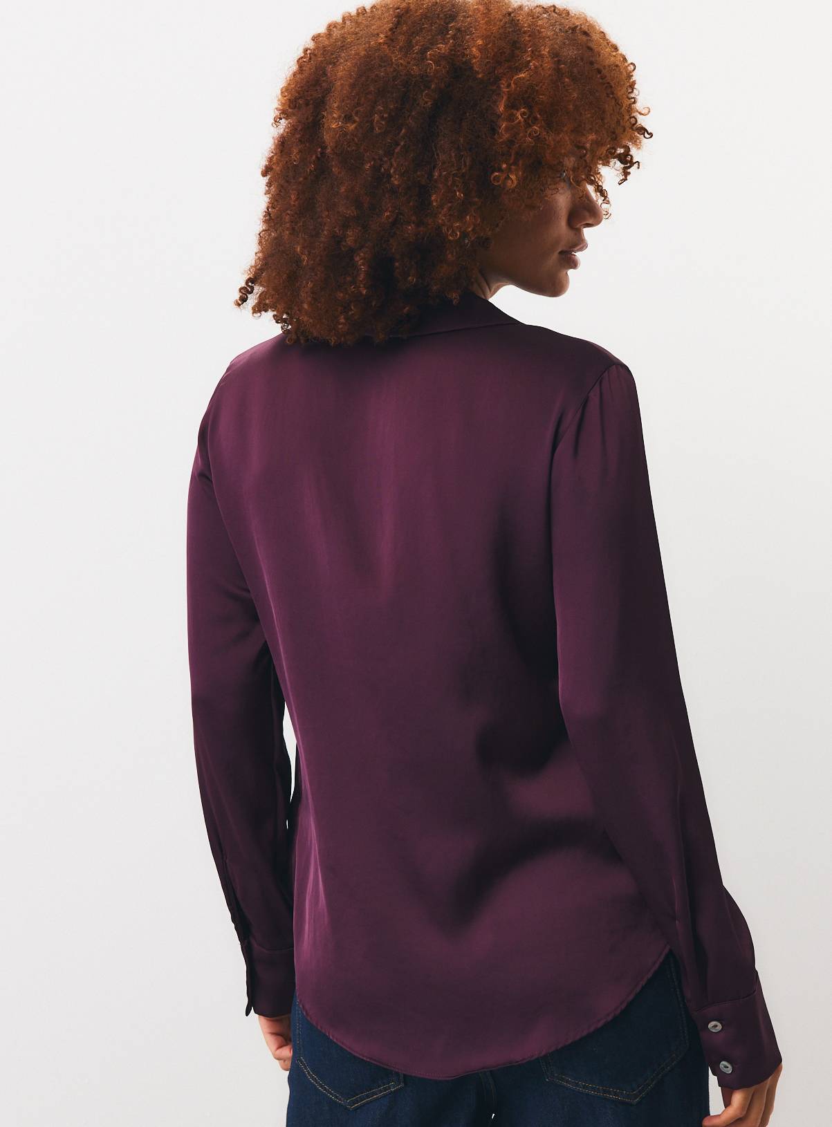 Dark Red Satin Regular Fit Shirt 12 - Image 4